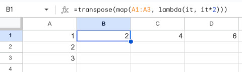 transpose and map