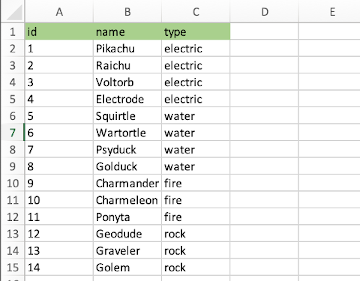 pokemon xlsx